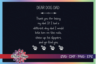 Dear dog dad svg, dog dad svg, dog svg, dogperson svg, dog paw svg