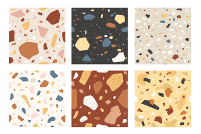 Terrazzo seamless pattern. Veneziano italian stone mosaic composite te