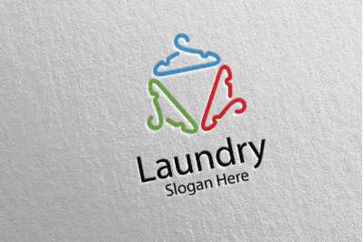 Hangers Laundry Dry Cleaners Logo 35