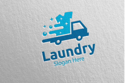 Delivery Laundry Dry Cleaners Logo 46