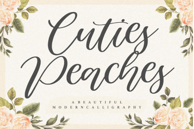 Cuties Peaches Beautiful Modern Calligraphy Font