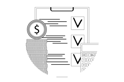 Financial audit line icon