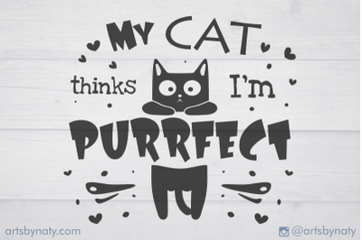 Funny motivational cat quote SVG illustration.