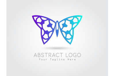 Logo Abstract Butterfly Gradation Blue Color