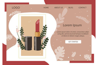 Landing Page Fashion with Red Lipstick