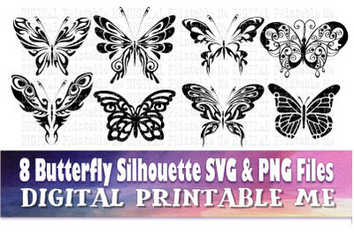 Butterfly svg, silhouette bundle, PNG, clip art, 10 Digital, cut file,