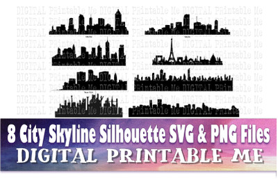 Cityscape, svg bundle, silhouette, city skyline, landscape, PNG, clip
