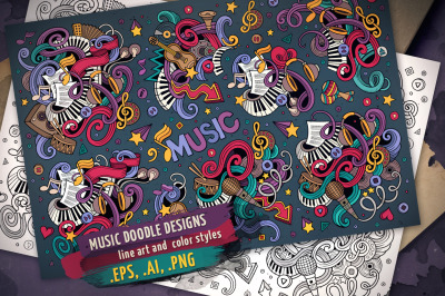 MUSIC Doodle Designs Set