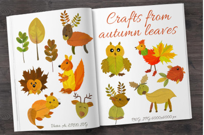 Crafts from autumn leaves