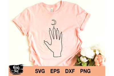 Hand with moon svg