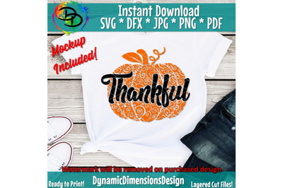 Thankful Svg, Pumpkin Svg, Thanksgiving SVG, Pumpkin Svg File, Fall Sv