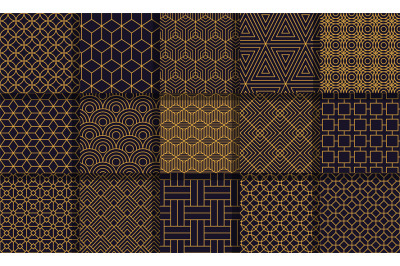 Geometric seamless patterns. Graphics style striped texture, vintage d