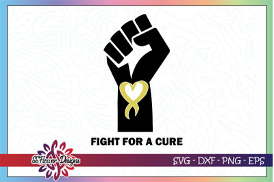 Awareness fist ribbon svg, Childhood cancer awareness