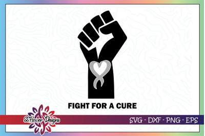 Awareness fist ribbon svg, Brain tumor awareness svg