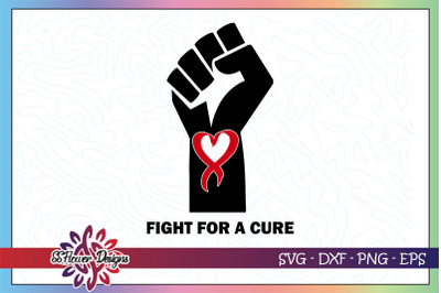 Awareness fist ribbon svg, Heart disease awareness