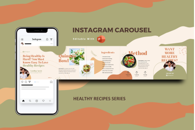 Healthy recipe for life instagram carousel powerpoint template