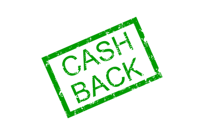 Text cash back in frame rubber stamp