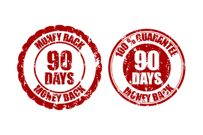 Money back guarantee 90 days rubber stamp inprint