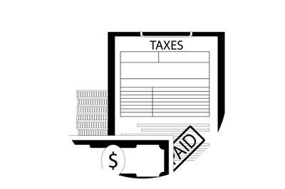 Taxes paid, tax service icon