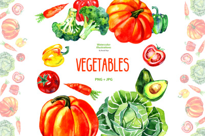 Watercolor vegetables