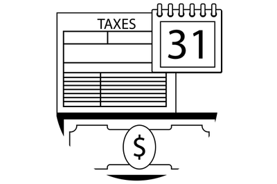 Tax pay day icon line