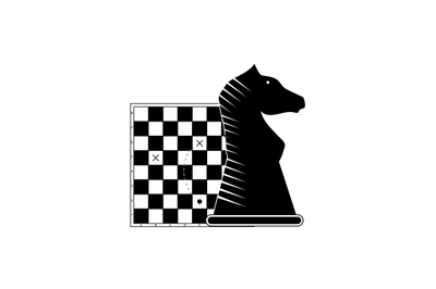 Business strategy, chessboard and figure horse