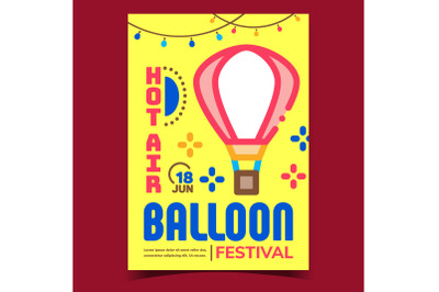 Hot Air Balloon Creative Advertising Banner Vector