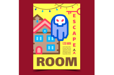 Escape Room Creative Advertising Poster Vector