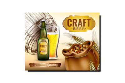 Beer Alcoholic Drink Promotional Poster Vector