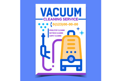 Vacuum Cleaning Service Advertising Banner Vector