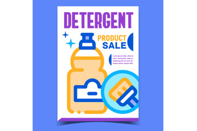 Detergent Product Sale Advertising Poster Vector