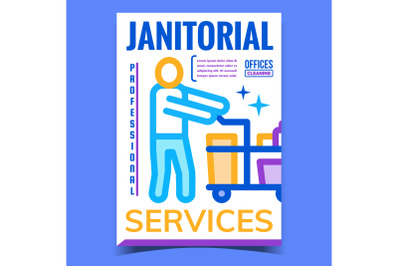 Janitorial Services Advertising Poster Vector