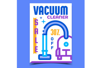 Vacuum Cleaner Sale Advertising Banner Vector