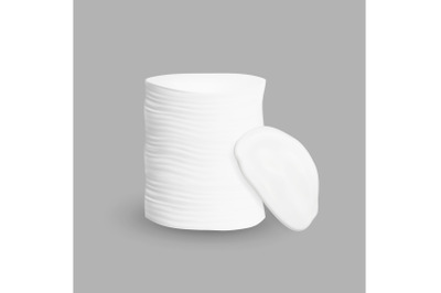 Cotton Pad Stack Cleaning Face Cosmetic Vector