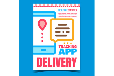 Delivery Tracking App Advertising Banner Vector