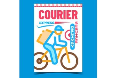 Courier Delivery Creative Advertise Banner Vector