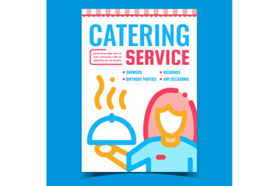 Catering Service Creative Advertise Banner Vector