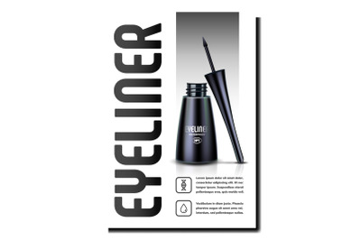 Eyeliner Beauty Accessory Promo Poster Vector