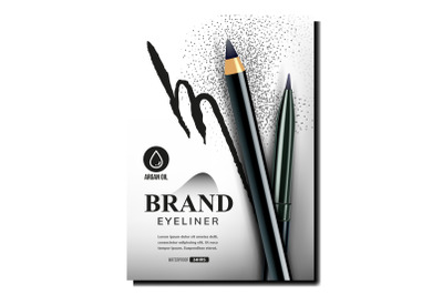 Eyeliner Pencils Creative Promo Banner Vector