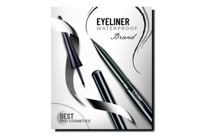 Eyeliner Pencil Creative Promotional Banner Vector