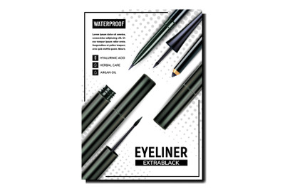 Eyeliner Cosmetic Creative Promo Poster Vector