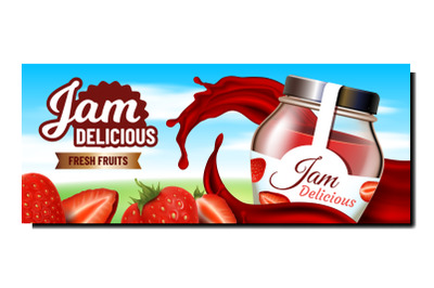 Jam Delicious Product Promotional Poster Vector