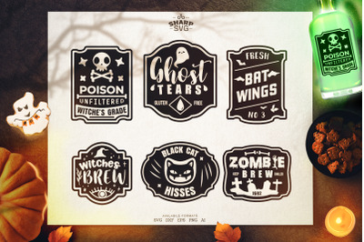Halloween Label SVG Bundle | Halloween SVG Files