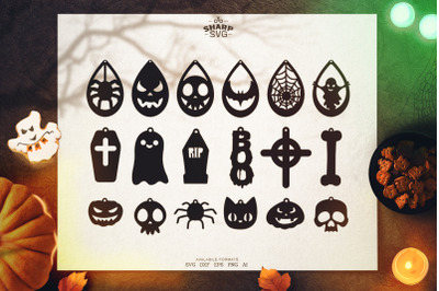 Halloween Earrings SVG | Halloween Leather Earrings SVG