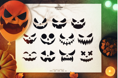 Pumpkin Face SVG | Halloween Balloon Faces SVG