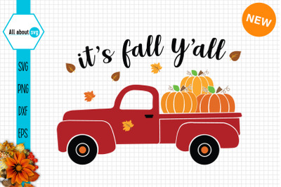 It&#039;s Fall Y&#039;all Svg, Fall Truck With Pumpkin Svg