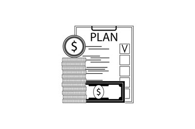 Finance plan concept line style