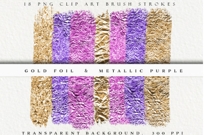 Gold &amp; Purple Metallic Brush Strokes