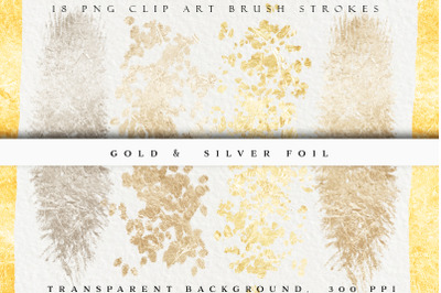 Gold &amp; Silver Metallic Brush Strokes