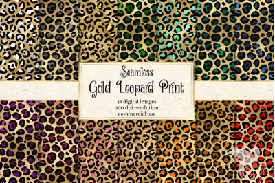 Gold Leopard Print Digital Paper